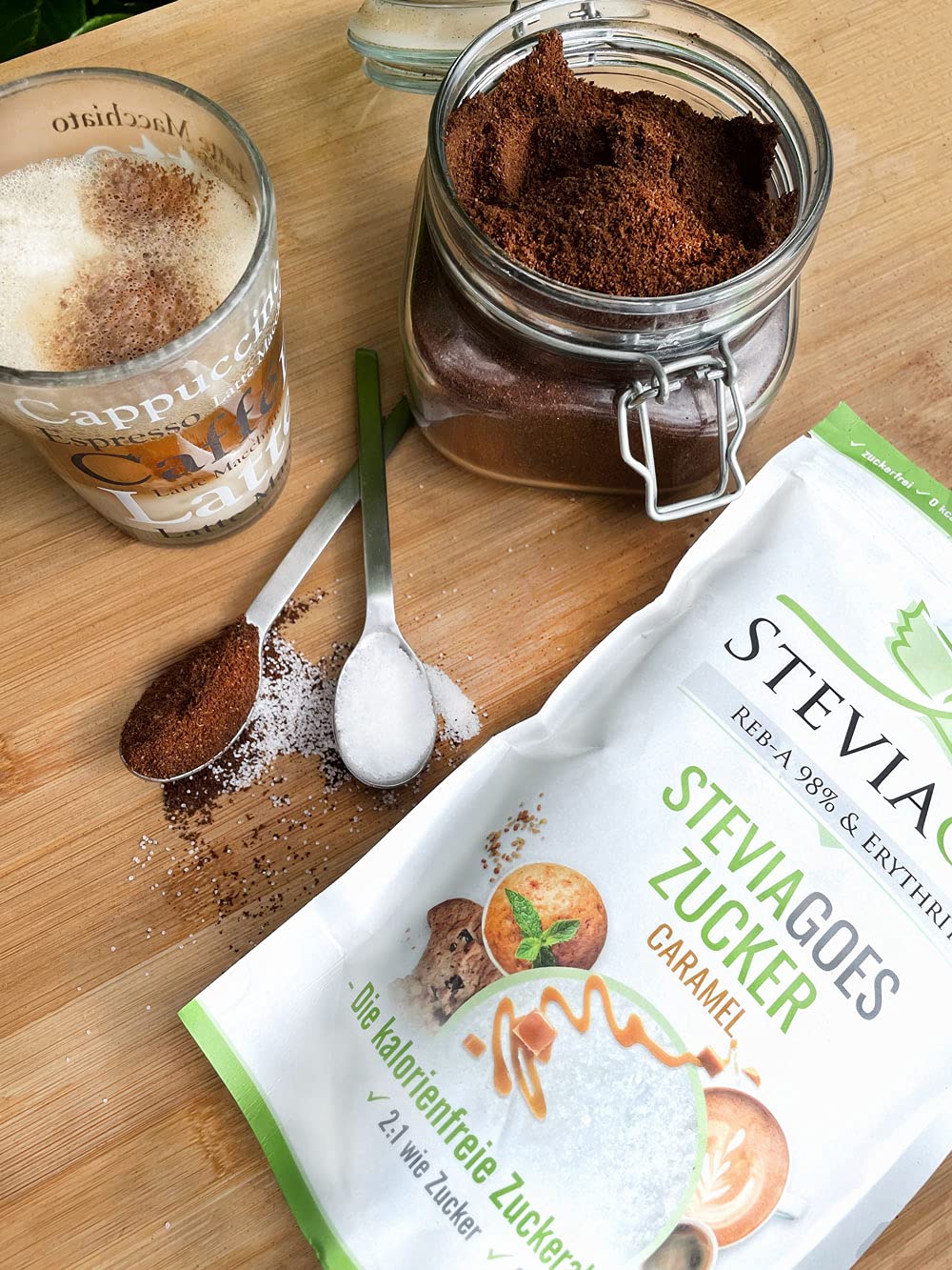 STEVIAGOES Zucker - Caramel 500g - Erythrit und Stevia mit Karamellaroma