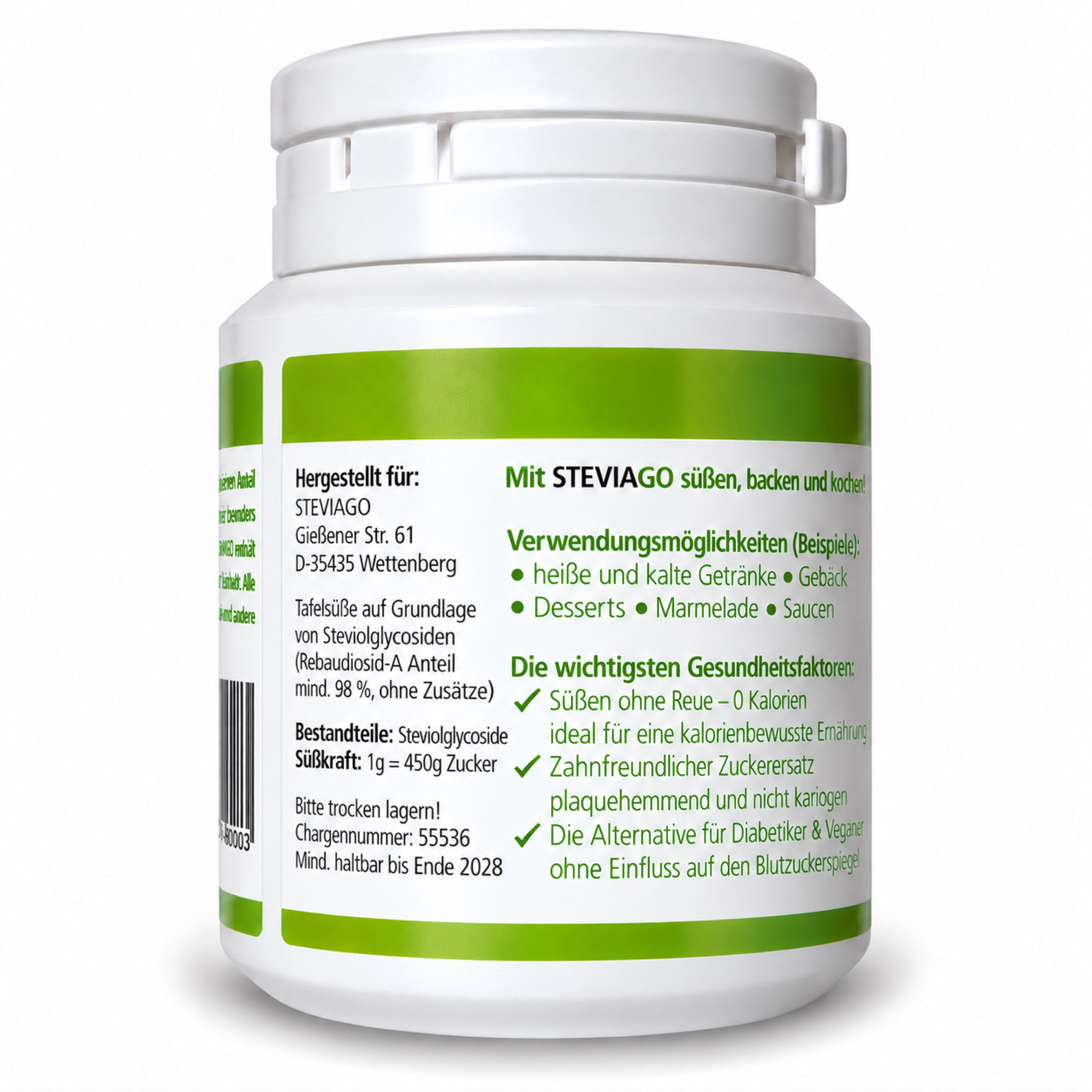 steviago stevia pulver 25g reb a 98 prozent zutaten hersteller