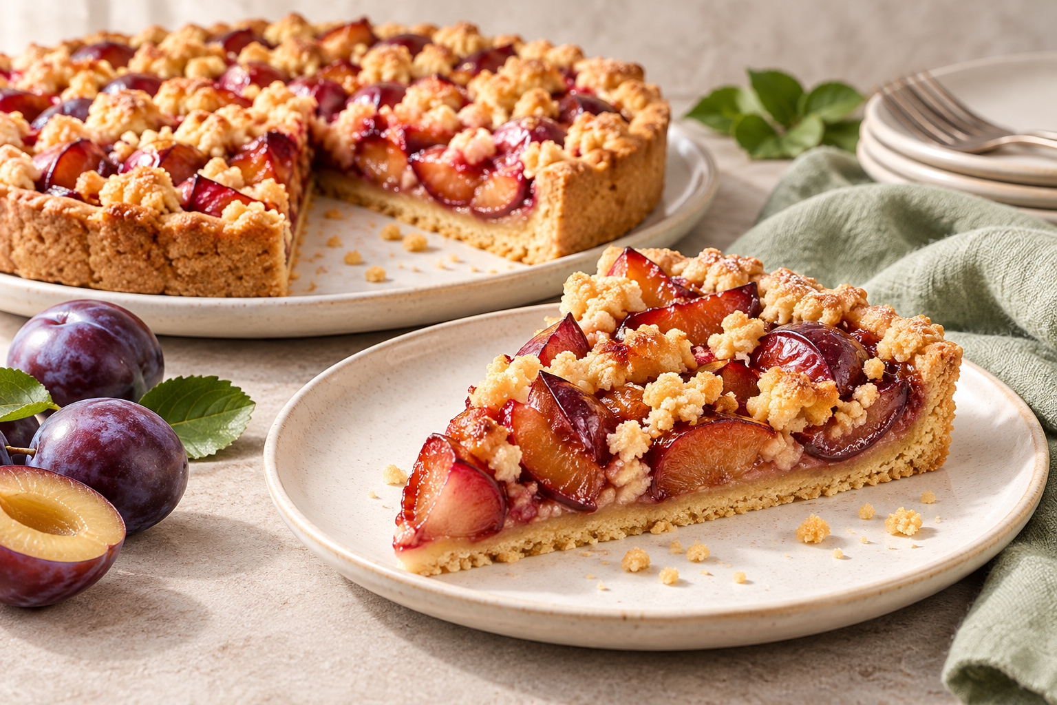Backen mit Stevia - Rezept für Pflaumenkuchen